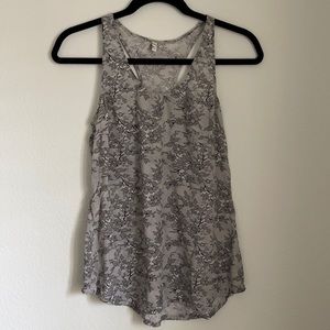 Joie Silk Racerback Lace Print Tank XS